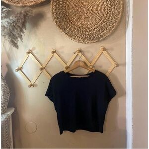 Shein black basic crop top t-shirt